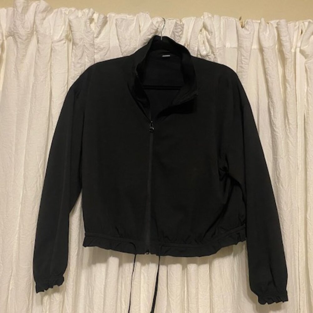 Old Navy Stretch Tech Loose Cropped Jacket Black Size Medium